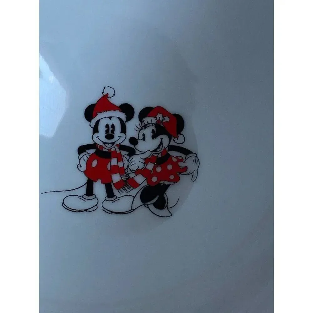 Set Of 2 Disney Mickey And Minnie Mouse Christmas Ceramic Cereal‎ Ramen Bowl NEW